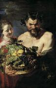 Peter Paul Rubens, Satyr und Madchen mit Fruchtekorb